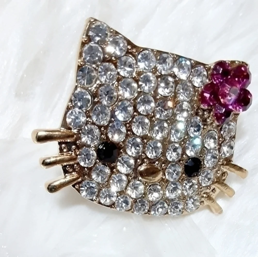 Rhinestone Jeweled Kitty Cat Ring